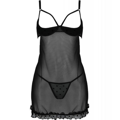 PASSION - CHEMISE MARINA ET STRING NOIR S/M