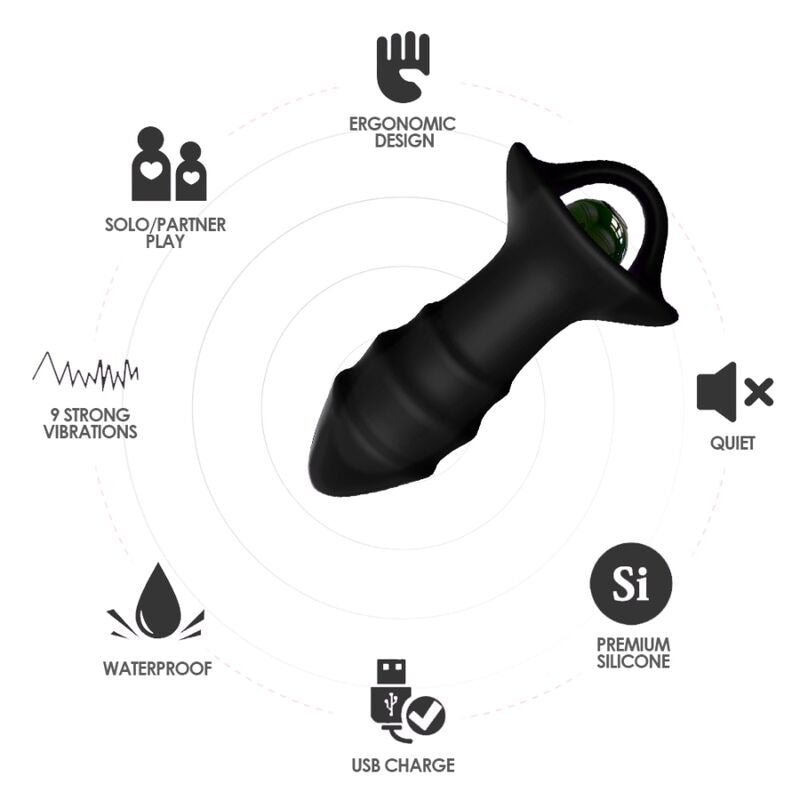 ARMONY - VIBRATEUR À DOIGTS KYLIN ET TÉLÉCOMMANDE AVEC PLUG ANAL NOIR