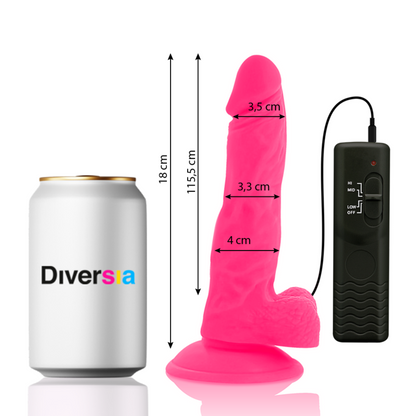 DIVERSIA - GODE VIBRANT FLEXIBLE ROSE 18 CM -OU- 4 CM