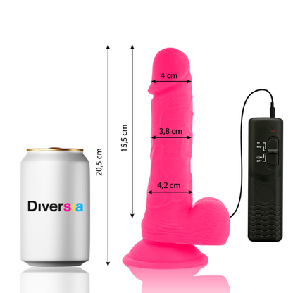DIVERSIA - GODE VIBRANT FLEXIBLE ROSE 20,5 CM -OU- 4,2 CM