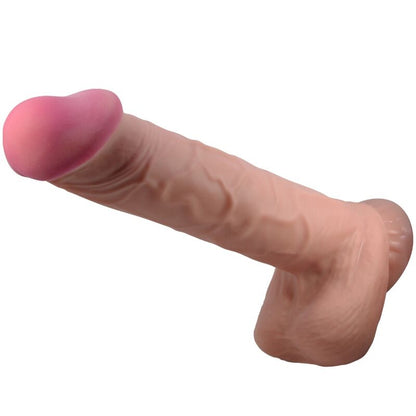 PRETTY LOVE - SÉRIE GODE RÉALISTE PEAU COULISSANTE AVEC VENTOUSE COULISSANTE PEAU BRUN 26 CM