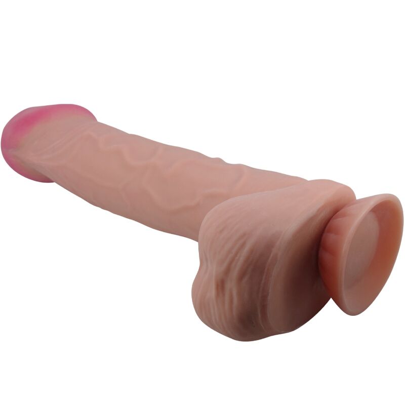PRETTY LOVE - SÉRIE GODE RÉALISTE PEAU COULISSANTE AVEC VENTOUSE COULISSANTE PEAU BRUN 26 CM