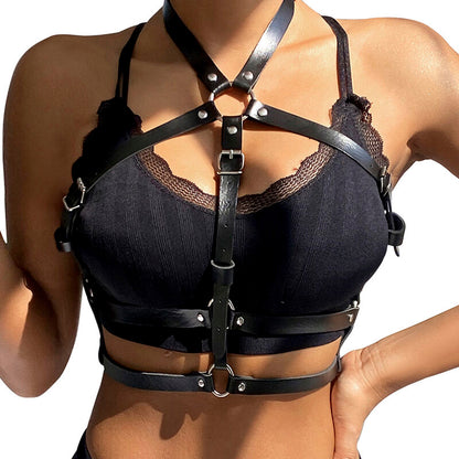 SUBBLIME - BAVOIR AVEC ANNEAU EN CUIR NOIR TAILLE UNIQUE