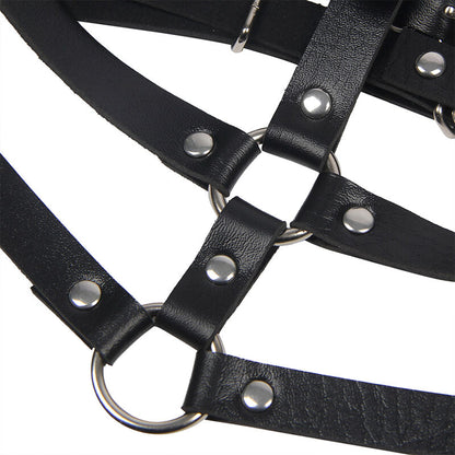 SUBBLIME - BAVOIR AVEC ANNEAU EN CUIR NOIR TAILLE UNIQUE