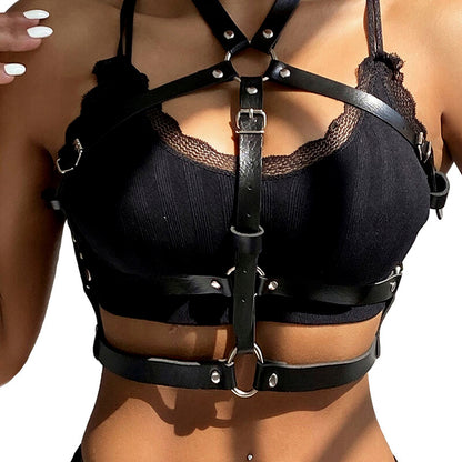 SUBBLIME - BAVOIR AVEC ANNEAU EN CUIR NOIR TAILLE UNIQUE