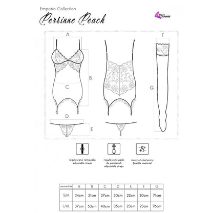 LIVCO CORSETTI FASHION - ENSEMBLE CORSET PERSINNE PÊCHE + SLIPS + CHAUSSETTES