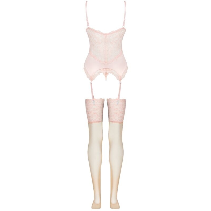 LIVCO CORSETTI FASHION - ENSEMBLE CORSET PERSINNE PÊCHE + SLIPS + CHAUSSETTES