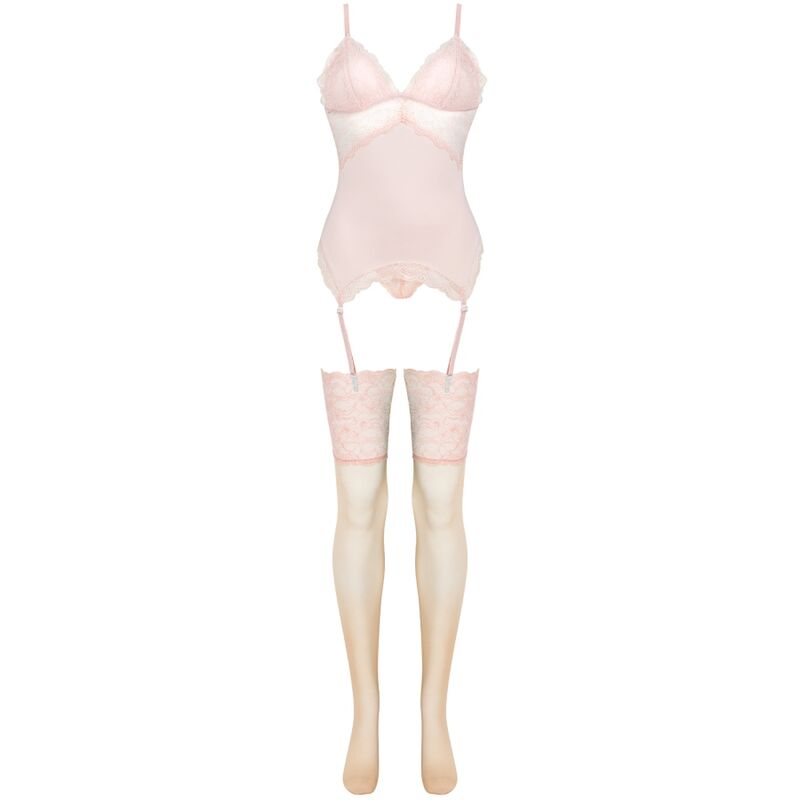 LIVCO CORSETTI FASHION - ENSEMBLE CORSET PERSINNE PÊCHE + SLIPS + CHAUSSETTES