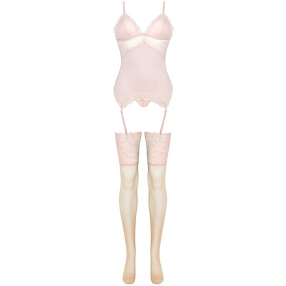 LIVCO CORSETTI FASHION - ENSEMBLE CORSET PERSINNE PÊCHE + SLIPS + CHAUSSETTES