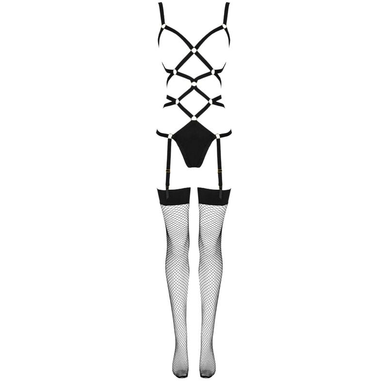 LIVCO CORSETTI FASHION - THIARA LC 20213 ENSEMBLE CORPS + CHAUSSETTES NOIR S/M