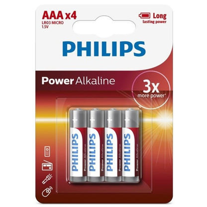 PHILIPS - PILE ALCALINE AAA LR03 POWER PAR 4