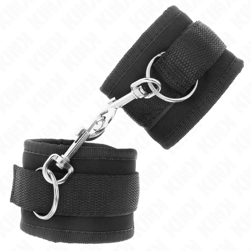 KINK - JOINT DE POIGNET À CROCHET ET BOUCLE EN NYLON NOIR MODÈLE 2 AJUSTABLE 18-35 CM X 6 CM