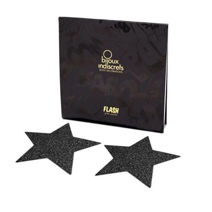 BIJOUX - BOUCHONS POUR TAMELONS INDISCRETS BLACK STAR FLASH