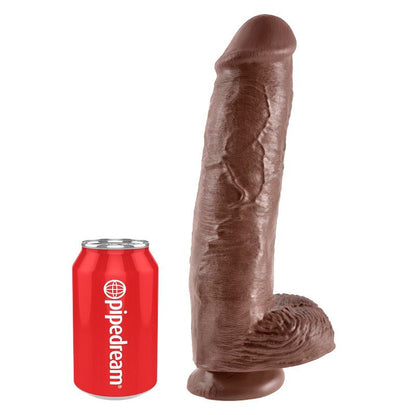 KING COCK - 11 GODES MARRONS AVEC BOULES 28 CM