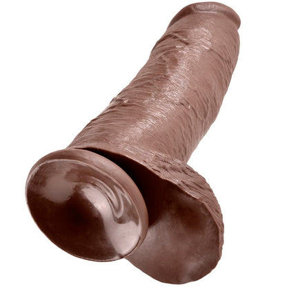 KING COCK - 12 GODES MARRONS AVEC BOULES 30,48 CM