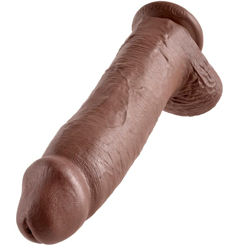 KING COCK - 12 GODES MARRONS AVEC BOULES 30,48 CM