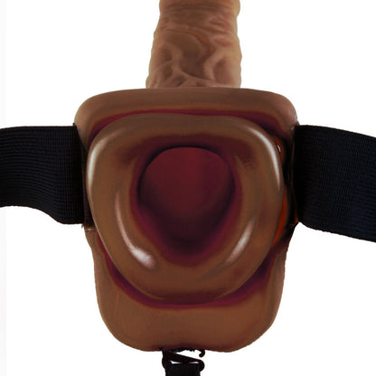 SÉRIE FETISH FANTASY - SÉRIE 9 Sangle creuse avec boules 22,9 cm marron