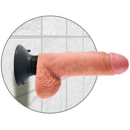 KING COCK - GODE VIBRANT AVEC TESTICULES 20,3 CM NATUREL