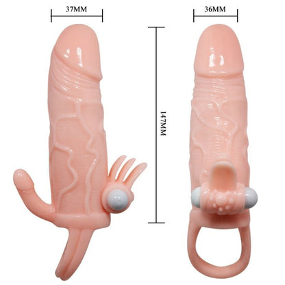 BAILE - COUVERCLE DE PÉNIS BRAVE MAN AVEC CLITO ET CHAIR POUR STIMULATION ANAL 16,5 CM