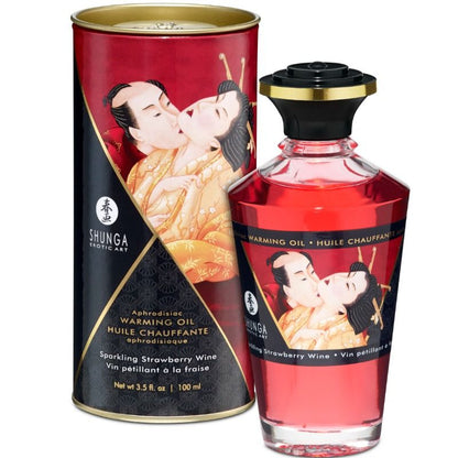 SHUNGA - HUILE DE MASSAGE EFFET THERMIQUE FRAISES ET CAVA 100 ML