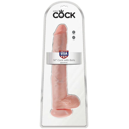 KING COCK - GODE À BOULES 35,6 CM CHAIR