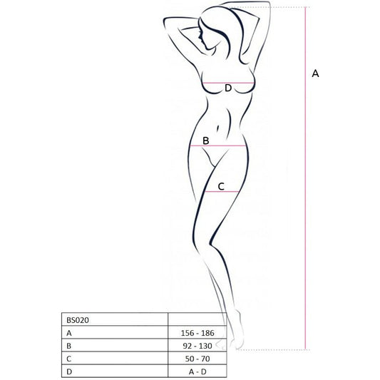 PASSION - WOMAN BS020 BODYSTOCKING BIANCO TAGLIA UNICA