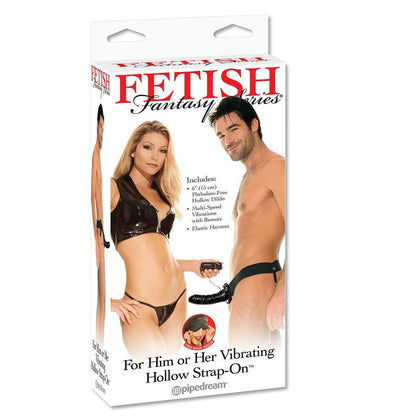 SÉRIE FETISH FANTASY - CÂBLE VIBRANT STRAP-ON POUR ELLE OU LUI NOIR