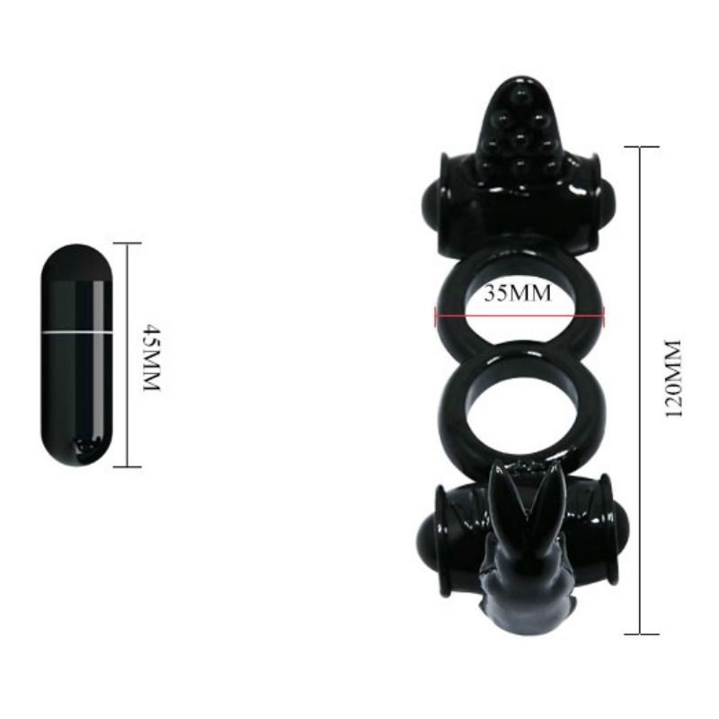 BAILE - BAGUE DOUBLE BAGUE AVEC DOUBLE LAPIN