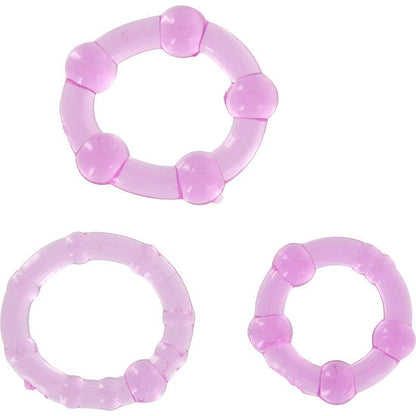SEVEN CREATIONS - LOT DE TROIS ANNEAUX PÉNIS LILAS