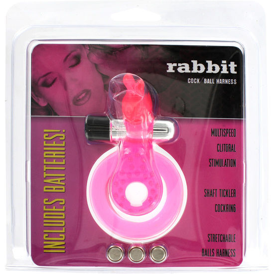 SEVEN CREATIONS - ANNEAU PÉNIS ET TESTICULES AVEC PAPILLON ROSE
