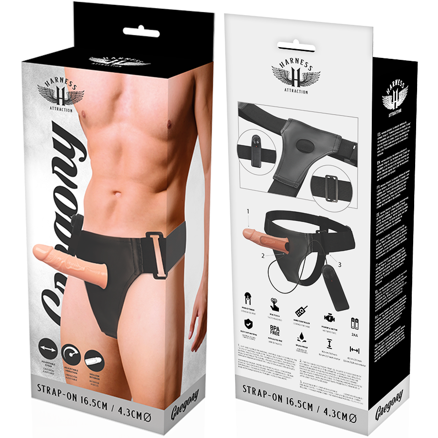 HARNAIS ATTRACTION - GREGORY HOLLOW RNES AVEC VIBRATEUR 16,5 CM -OU- 4,3 CM
