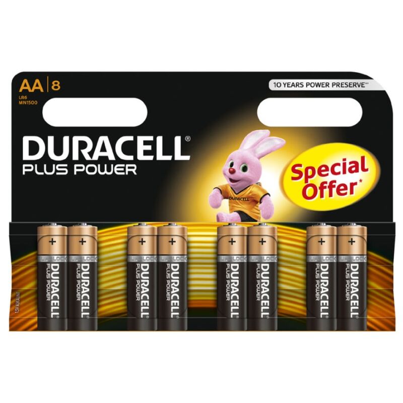 DURACELL - PILE PLUS PUISSANCE AA LR6 8UNITÉS