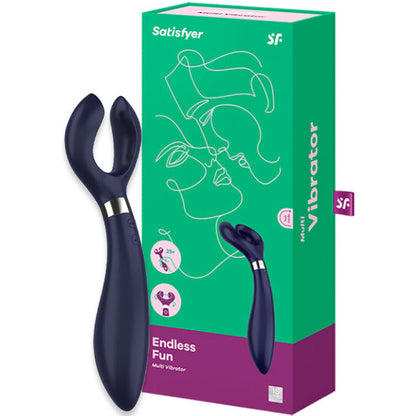 SATISFYER - VIBRATEUR MULTI ENDLESS FUN 3 BLEU