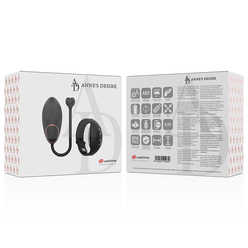 ANNE'S DESIRE - TECHNOLOGIE DE TÉLÉCOMMANDE EGG WATCHME NOIR