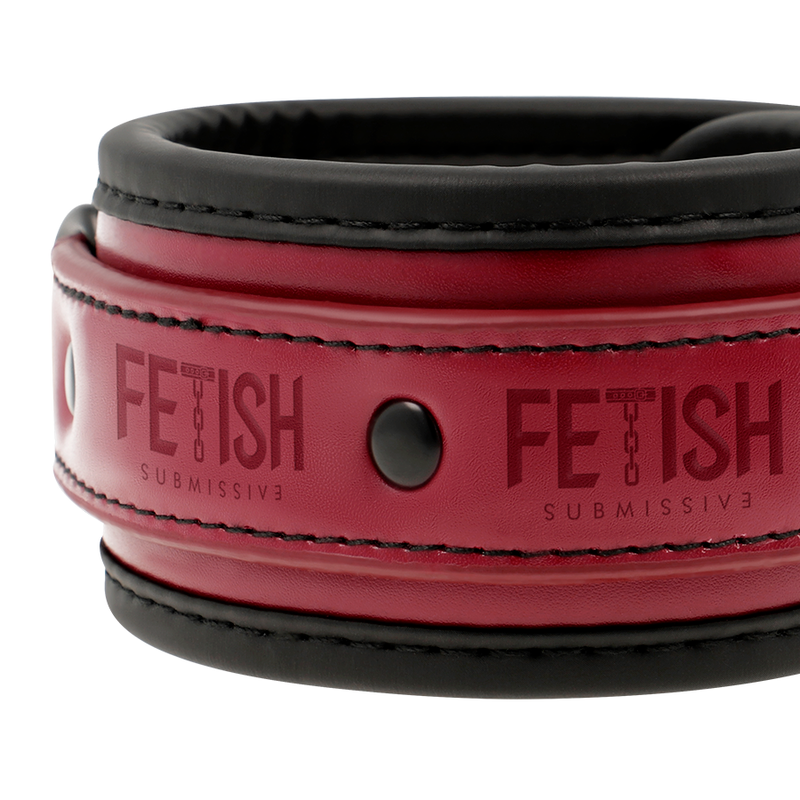 FETISH SOUMISSIVE DARK ROOM - MENOTTES DE CHEVILLE EN CUIR VÉGÉTALIEN AVEC DOUBLURE EN NÉOPRÈNE
